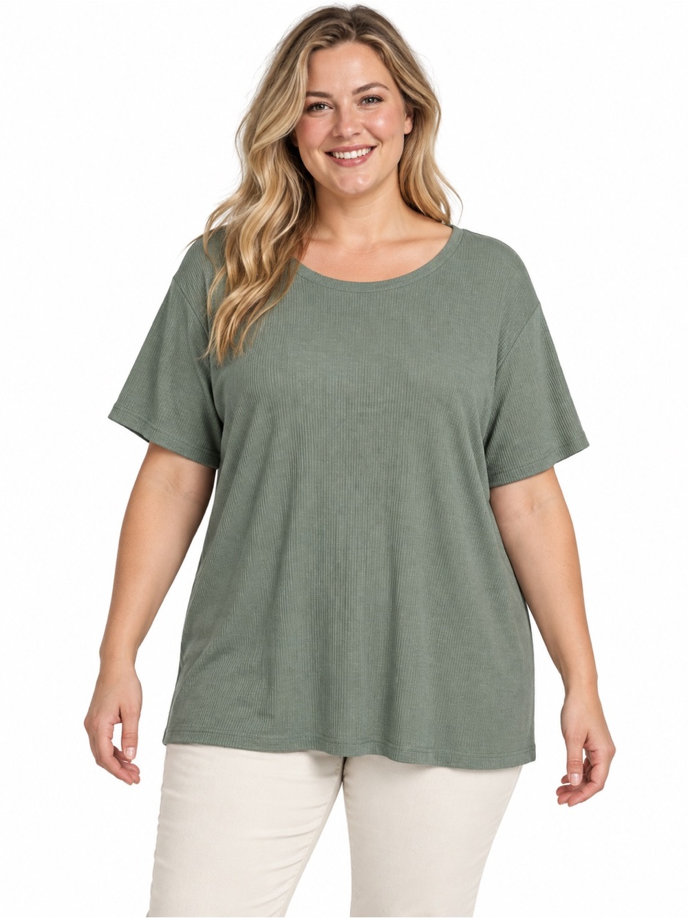 Old Navy Women’s Sage Green Ribbed Short Sleeve Top XL Tall